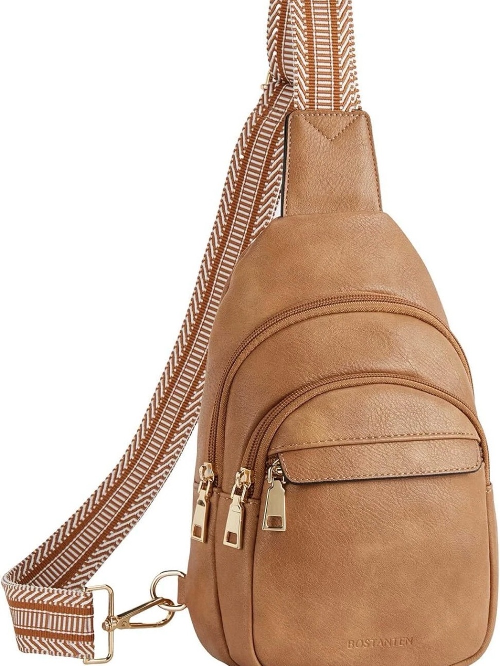 BOSTANTEN Small Sling Bag for Women Leather Crossbody Bags A-Camel Brown